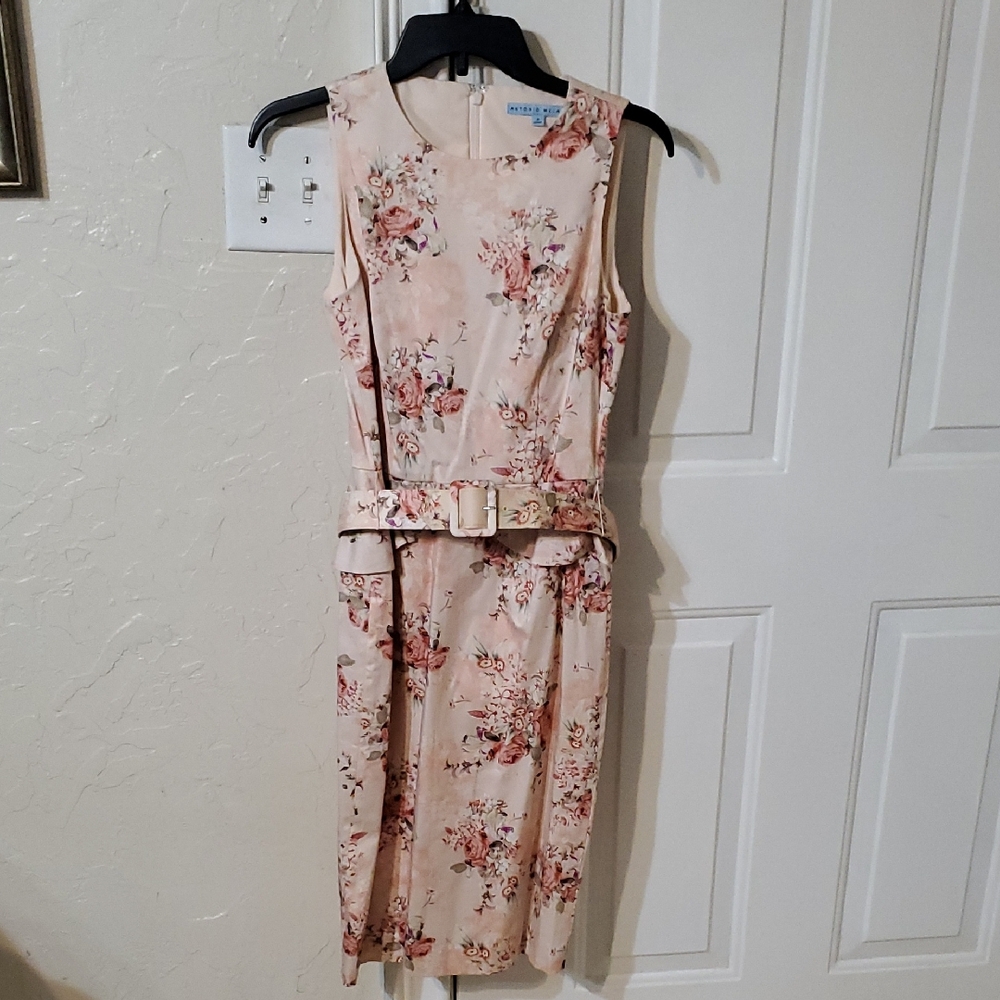 ANTONIO MELANI Floral Pink Midi Dress